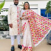dhupian silk sharee and panjabi couple dress